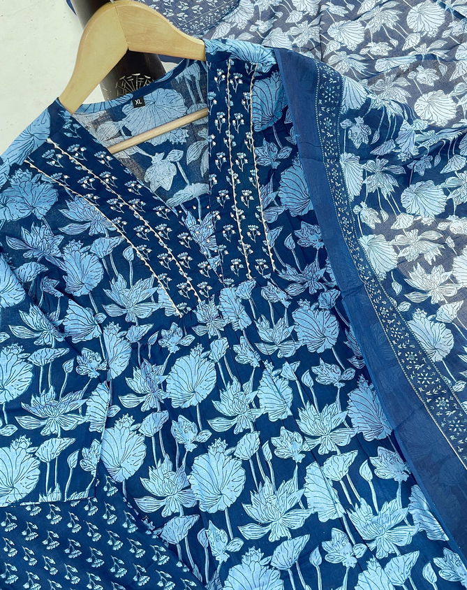 Kalaai Cotton Block Printed Kurti With Bottom Dupatta Wholesale Shop In Surat
